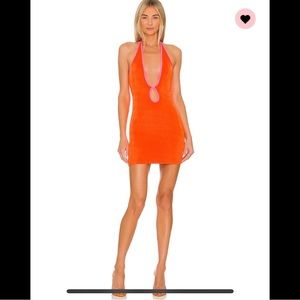 SUPERDOWN Orange Halterneck Mini Dress